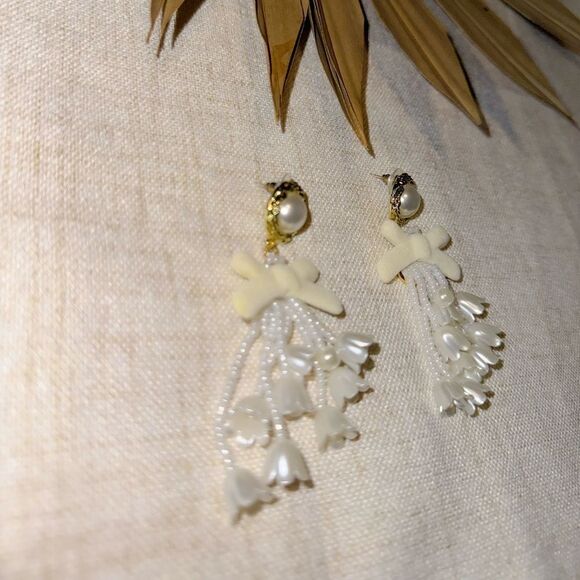 Flower drop earrings M490 - Picture 5 of 6